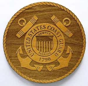 wooden Coast Guard plaque
