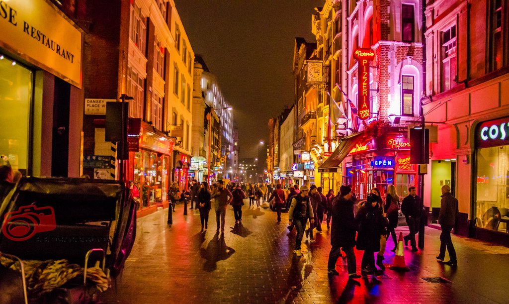 night scene of London